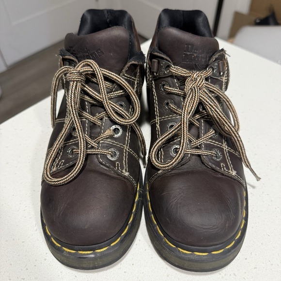 Vtg Y2K Dr Martens Brown Leather Chunky Oxford Platform Shoes 9806 Womens Sz 9 - Picture 3 of 8